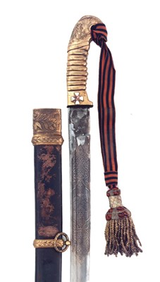 Lot 325 - a russian officer's model 1913 pattern award shasqa embellished with the badge of the order of st ge