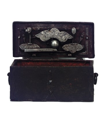 Lot 372 - A german small iron strongbox