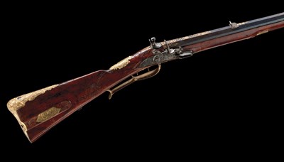 Lot 429 - A BOHEMIAN FLINTLOCK GUN BY PAUL IGNATIUS