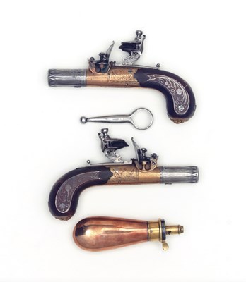 Lot 434 - A PAIR OF FLINTLOCK POCKET PISTOLS BY RICHARDSON