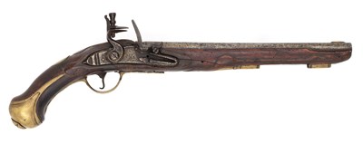 Lot 447 - A FLINTLOCK REGULATION PISTOL OF PRUSSIAN
