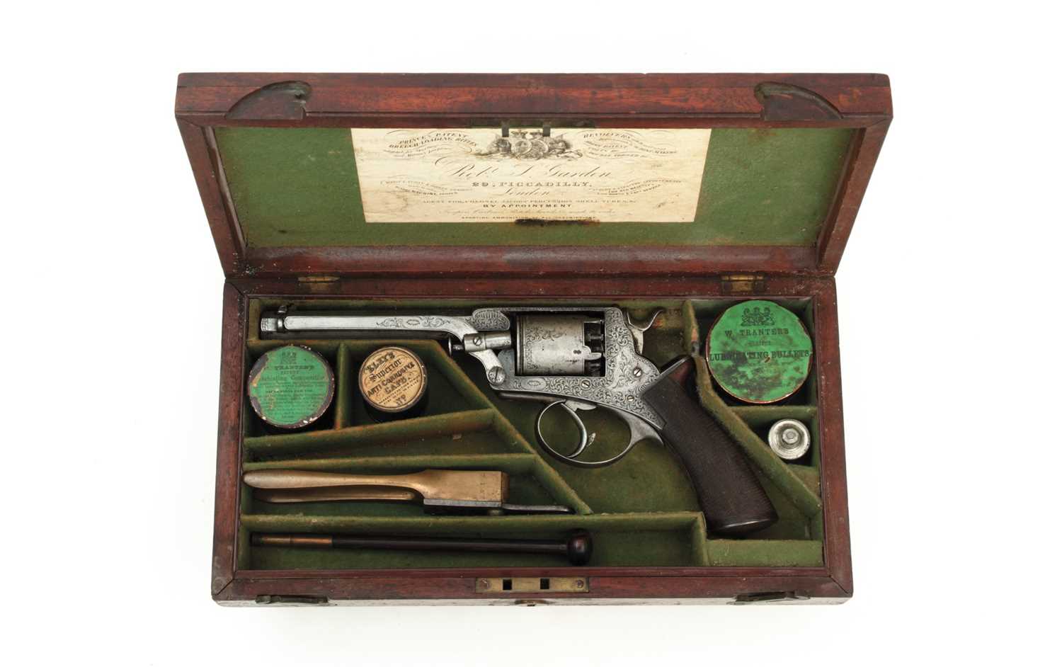 Lot 459 - a 54 bore tranter patent five-shot double-action percussion revolver