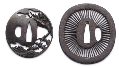 Lot 37 - TWO JAPANESE SWORD GUARDS (TSUBA)
