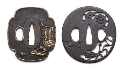 Lot 43 - TWO JAPANESE SWORD GUARDS (TSUBA)