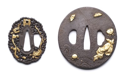 Lot 44 - TWO JAPANESE SWORD GUARDS (TSUBA)