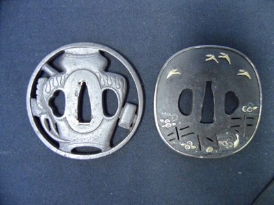 Lot 47 - TWO JAPANESE SWORD GUARDS (TSUBA)