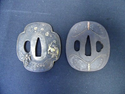 Lot 48 - TWO JAPANESE SWORD GUARDS (TSUBA)
