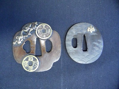 Lot 50 - TWO JAPANESE SWORD GUARDS (TSUBA)
