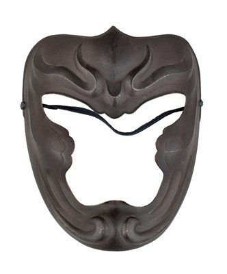 Lot 53 - A JAPANESE IRON FULL-FACE MASK (SOMEN) IN THE MANNER OF FUKUTAKE ICHIRO