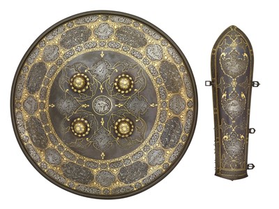 Lot 97 - A DECORATED INDO-PERSIAN DHAL AND BAZU-BAND