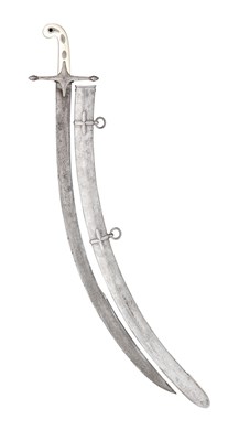 Lot 148 - ËœA BRITISH OR EAST INDIA COMPANY ARMY OFFICER'S MAMELUKE-HILTED SABRE