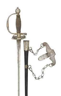 Lot 192 - A FRENCH SILVER-HILTED SMALL-SWORD
