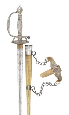 Lot 193 - A FRENCH SILVER-HILTED SMALL-SWORD