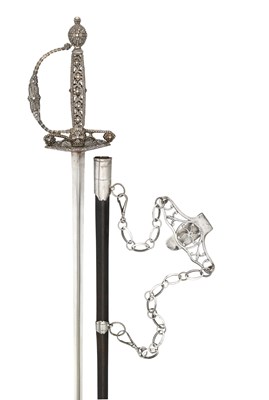 Lot 206 - A FRENCH SMALL-SWORD WITH CUT STEEL HILT