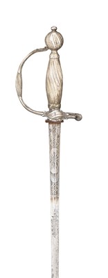 Lot 215 - A FRENCH SILVER-HILTED SMALL-SWORD
