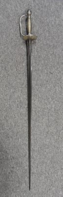 Lot 216 - A SMALL-SWORD WITH SILVER COLOURED HILT