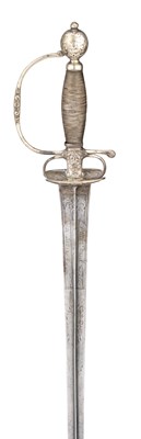 Lot 217 - A NORTH EUROPEAN SILVER-HILTED SMALL-SWORD WITH FLEMISH BLADE