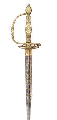 Lot 219 - A FRENCH BRASS-HILTED SMALL-SWORD