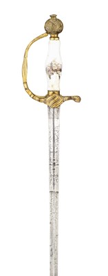 Lot 222 - A GERMAN SMALL-SWORD WITH PORCELAIN GRIP