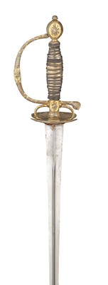 Lot 226 - A FRENCH SMALL-SWORD WITH CHISELLED AND GILT IRON HILT