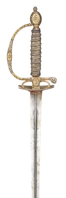 Lot 227 - A FRENCH SMALL-SWORD WITH CHISELLED AND GILT IRON HILT