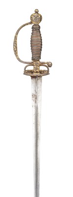 Lot 228 - A FRENCH SMALL-SWORD WITH CHISELLED AND GILT IRON HILT