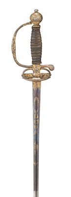 Lot 229 - A FRENCH SMALL-SWORD WITH CHISELLED AND GILT HILT