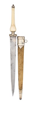 Lot 260 - ËœA FRENCH SILVER-MOUNTED COMBINED HUNTING KNIFE AND PLUG BAYONET