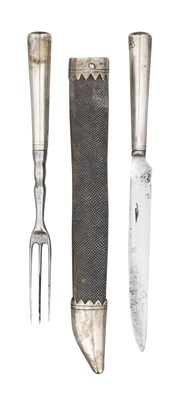 Lot 264 - A CONTINENTAL SMALL SILVER-MOUNTED TROUSSE