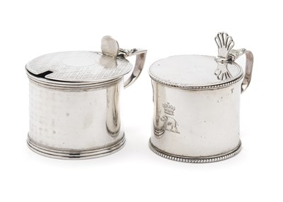 Lot 183 - TWO ENGLISH SILVER MUSTARD POTS, GEORGE III AND VICTORIAN