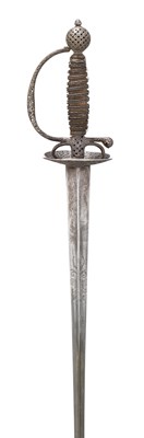 Lot 294 - AN ENGLISH SMALL-SWORD WITH PIERCED IRON HILT