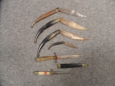 Lot 301 - FOUR SPANISH FOLDING KNIVES