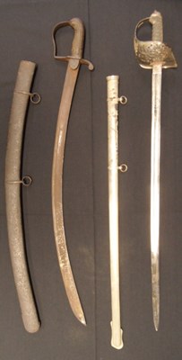 Lot 338 - A 1796 PATTERN LIGHT CAVALRY TROOPER'S SWORD AND A VICTORIAN 1897 PATTERN INFANTRY OFFICER'S SWORD B