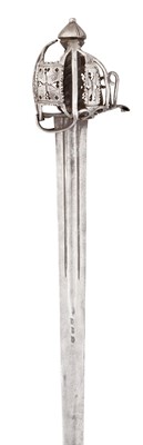 Lot 349 - A BASKET-HILTED BROADSWORD IN EARLY 18TH CENTURY SCOTTISH STYLE