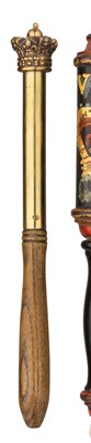 Lot 378 - A BRASS-MOUNTED TIPSTAFF
