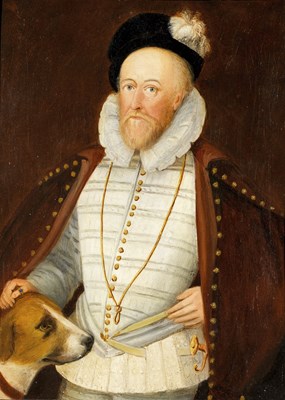 Lot 431 - ELLEN DILLON (1809-1896) AFTER MARCUS GEERAERTS (1561/2-1636) SIR HENRY LEE, KG