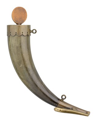 Lot 554 - A RUSSIAN POWDER HORN