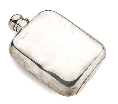 Lot 155 - A GEORGE V SILVER LARGE SPIRIT FLASK, CHARLES BOYTON & SON LTD., LONDON, 1921