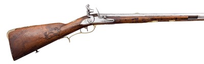 Lot 581 - A 22 BORE GERMAN FLINTLOCK SPORTING GUN