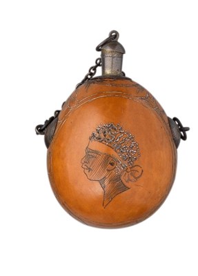 Lot 594 - A SMALL SAND FLASK