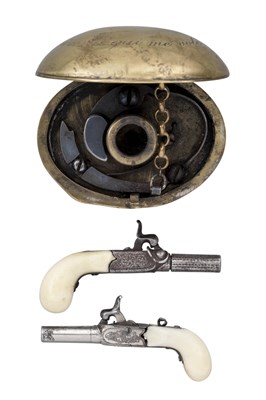 Lot 599 - A FRENCH CONCEALED SMALL PERCUSSION PISTOL