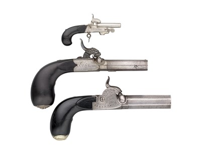 Lot 606 - A 40 BORE FRENCH PERCUSSION POCKET PISTOL BY JALABERT LAMOTTE