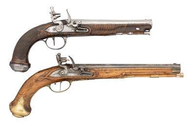 Lot 620 - A 40 BORE BAVARIAN FLINTLOCK HOLSTER PISTOL BY JACOB KUCHENREUTER