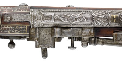 Lot 629 - A FINE 60 BORE GERMAN (THURINGIAN) WHEEL-LOCK CARBINE