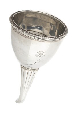 Lot 188 - A GEORGE III SILVER WINE FUNNEL, WILLIAM ALLEN, LONDON, 1802