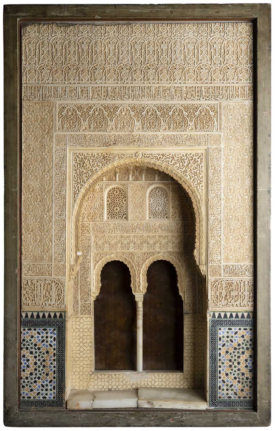 Lot 51 - A SPANISH ARCHITECTURAL MODEL OF AN ARCH IN THE ALHAMBRA, RAFAEL CONTRERAS STUDIO, GRANADA, LATER 19TH CENTURY