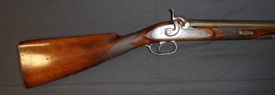 Lot 649 - A 12 BORE PERCUSSION SPORTING GUN SIGNED I. HOLLIS AND SONS