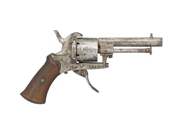 Lot 658 - A 4MM BELGIAN SMALL SIX-SHOT PIN-FIRE REVOLVER