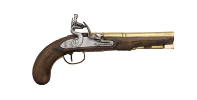 Lot 663 - A 25 BORE FLINTLOCK OFFICER'S PISTOL BY REA