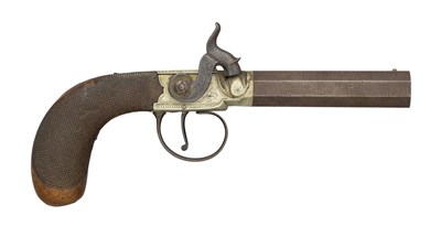 Lot 666 - A 50 BORE PERCUSSION POCKET PISTOL SIGNED ROSS